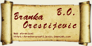 Branka Orestijević vizit kartica